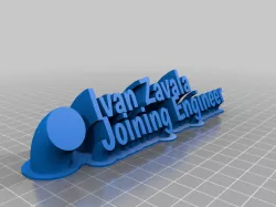 My Customized Sweeping 2-line name plate (text)