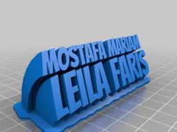My Customized Sweeping 2-line name plate (text)