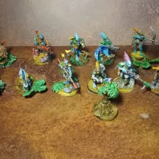 012 broken ruins of greater good , forest of space elves , rune diagrams and wooden bases