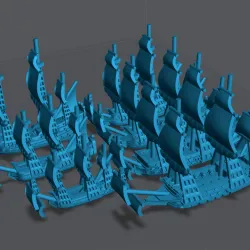 1/2400 English Fleet Set (7 models) & Blender Exporter 2400-AD-1