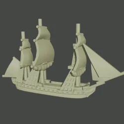 1/2400 Napoleonic Famous Ship Set (7 models) & Blender Exporter 2400-NAP-2