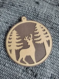 Christmas Tree and Deer Ornament