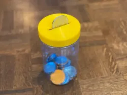 Coin Bank Dexterity Toy (Montessori Style), Peanut Butter Jar Mod