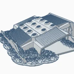 Destroyed Military Hangar MilD009