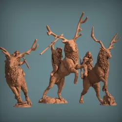 Elf Stag Riders (M) (pre-supported)