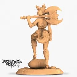 Femme Fatale Issue #001: Moxie the Brutale [ Female Tiefling Barbarian Pinup Miniature ]
