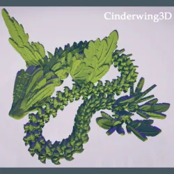 FLYING SERPENT, QUETZALCOATL, WINGED SERPENT, ARTICULATING FLEXI WIGGLE PET, PRINT IN PLACE, FANTASY SNAKE