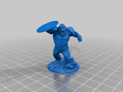 Gorilla Warrior With Sword And Shield
