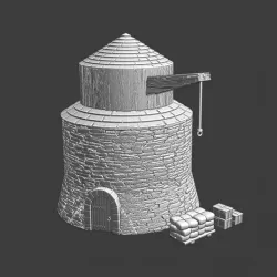 Large medieval harbour crane