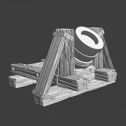 Medieval Mortar - wooden frame