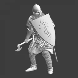 Medieval warrior from Kyiv with axe