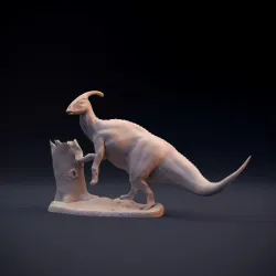 Parasaurolophus walkeri leaning -  herbivore dinosaur