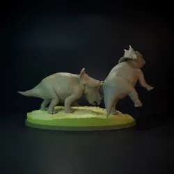 Triceratops babies playing