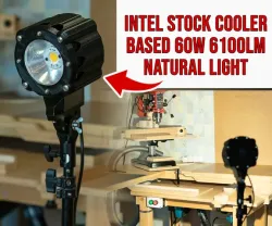 60W Work Lamp (90CRI / 6100LM / Active cooling / Adjustable angle)