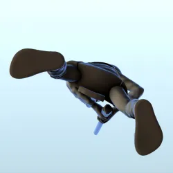 Alien master in position with sword (7) (+ pre-supported version & rounded base) - SF Warhordes ET extraterrest Confrontation