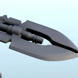 Alien master with double sword and face badges (14) (+ pre-supported version & rounded base) - SF Warhordes ET extraterrest Confrontation