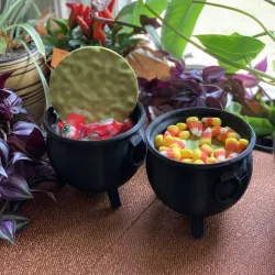 Cauldron with Secret Candy Stash for Halloween