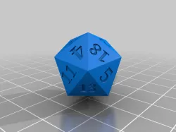 DnD Dice With Sharp Corners and Correct Number Layout