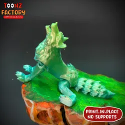 FLEXI PRINT-IN-PLACE HOWLING WOLF ARTICULATED