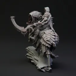 Lady riding a Headless Horse, man