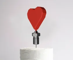 Low Poly Heart Cake Topper