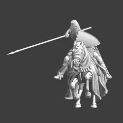 Medieval crusader knight - charging with lance