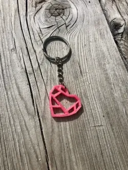 Modern Heart Keychain