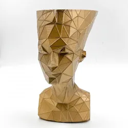 Nefertiti Planter Pot Voronoi Low Poly
