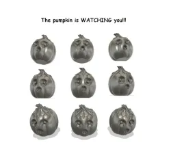Pumpkin Whose Eyes Follow you - Vase Mode Version