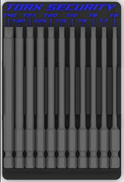 2x3 Long Torx T6-T40 Holder Gridfinity v1