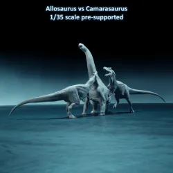 Allosaurus vs Camarasaurus 1-35 scale pre-supported dinosaur