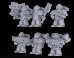 Armoured Space Dwarf Mono-pose Units 28mm