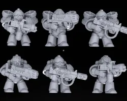 Armoured Space Dwarf Special Weapons Units 28mm