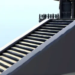 Asian building with one floor on grand staircase 8 - Asia Terrain Clash of Katanas Tabletop RPG terrain China Korea WW2
