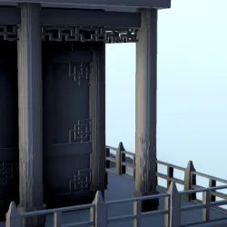 Asian house with two-story roof 19 - Asia Terrain Clash of Katanas Tabletop RPG terrain China Korea WW2