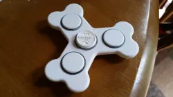 Bone fidget spinner with Bentley coin center