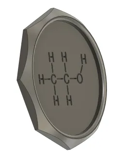 Coaster with ethanol molecule