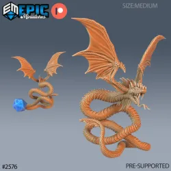 Flying Snake Set / Magical Ancient Serpent / Winged Southern Basilisk / Utopian Reptile / African Encounter