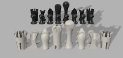 FUSION360 CHESS SET - No SUpport STL + F3D