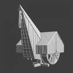 Medieval large harbour crane