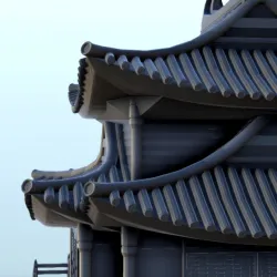 Octagonal two-stories pagoda 17 - Asia Terrain Clash of Katanas Tabletop RPG terrain China Korea WW2