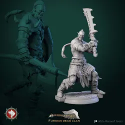 Orc warriors set 6 miniatures 32mm pre-supported