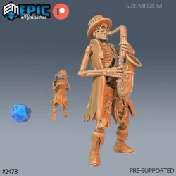 Skeleton Musician Set / Undead Music Performer / Evil Army / Graveyard Encounter / Walking Dead