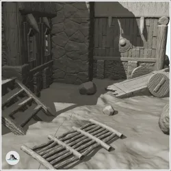 Viking lord's residence with wooden deck and fireplace (4) - Alkemy Lord of the Rings War of the Rose Warcrow Saga