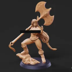 Barbarian Battlemaster Pose 3 - 2 Variants + Pinup