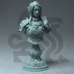 BUST - Elf Fey Paladin Celathyn