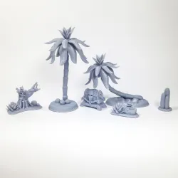 Desert Terrain, Palm trees and Treasure chest
