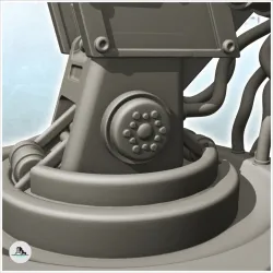 Firing turret with double guns and rockets (1) - Future Sci-Fi SF Infinity Terrain Tabletop Scifi