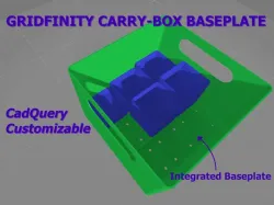 Gridfinity Carry-Box Baseplate (CadQuery Customizable)