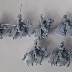 Knights of the Forest cavalry miniatures (32mm, modular)